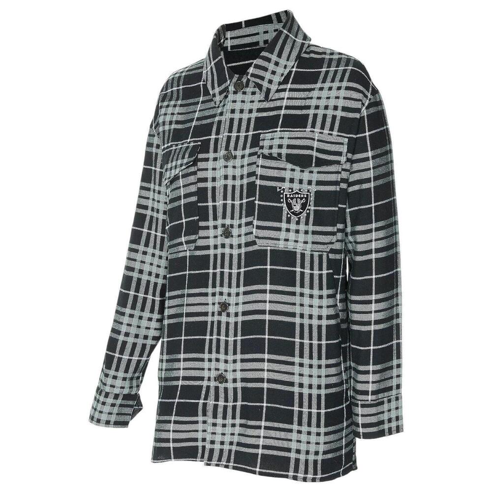 NFL Women's Plaid Flannel Shacket Raiders - Regular